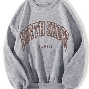 NWOT Grey Graphic Pullover Sweater